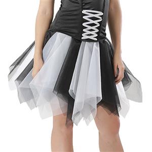 Women's Tutu Tulle Mini A-Line Layered Petticoat Zigzag Skirt HG15002