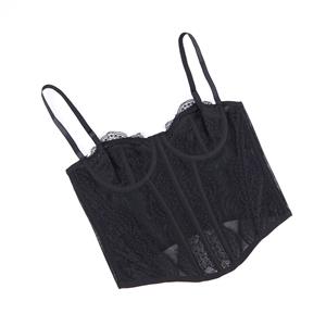 Classic Black Lace Corset - Flexible Boned Vintage Underbust N237801