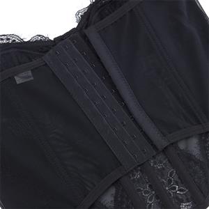 Classic Black Lace Corset - Flexible Boned Vintage Underbust N237801