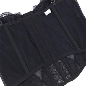 Classic Black Lace Corset - Flexible Boned Vintage Underbust N237801