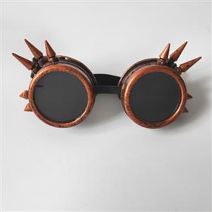 Steampunk Antique-Copper Metal Rivet Masquerade Party Accessory Glasses Goggles MS19509