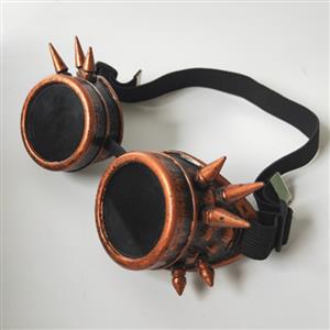 Steampunk Antique-Copper Metal Rivet Masquerade Party Accessory Glasses Goggles MS19509