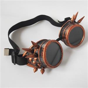 Steampunk Antique-Copper Metal Rivet Masquerade Party Accessory Glasses Goggles MS19509