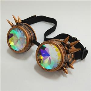Steampunk Kaleidoscope Lens Rivet Masquerade Party Accessory Glasses Goggles MS19753