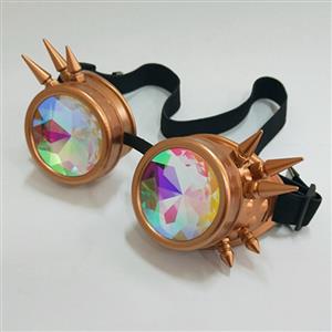 Steampunk Kaleidoscope Lens Rivet Masquerade Party Glasses Goggles MS19759
