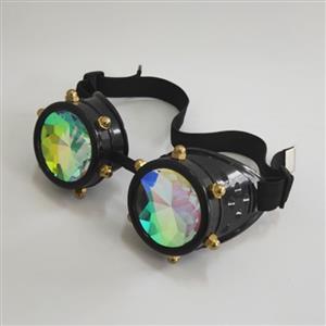 Steampunk Studs Kaleidoscope Lens Masquerade Halloween Party Glasses Goggles MS19764