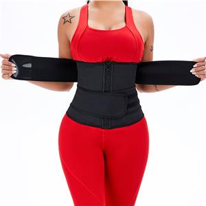 Unisex Black Waist Trainer Corset Sport Slimming Body Shaper Removable Velcro Belt N20887