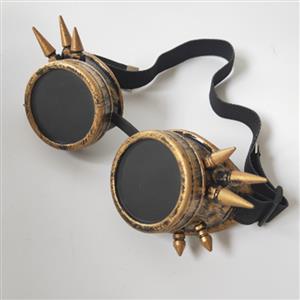 Steampunk Bronze Metal Rivet Masquerade Party Accessory Glasses Goggles MS19510