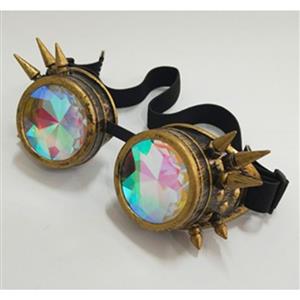 Steampunk Kaleidoscope Lens Rivet Masquerade Party Glasses Goggles MS19756