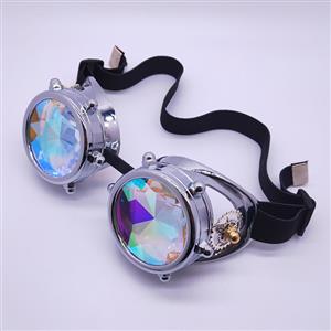 Steampunk Kaleidoscope Lens Metallic Gear and Rivet Masquerade Party Goggles MS19730