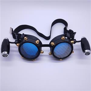 Steampunk LED Lights Net Lens Metallic Rivet Halloween Cosplay Party Goggles MS19731