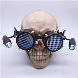 Steampunk LED Lights Net Lens Metallic Rivet Halloween Cosplay Party Goggles MS19731