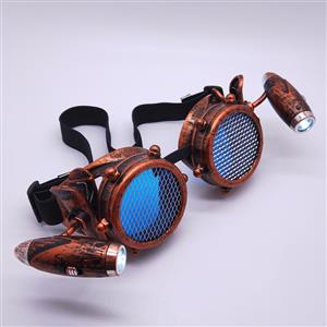 Steampunk LED Lights Net Lens Metallic Rivet Halloween Cosplay Party Goggles MS19732