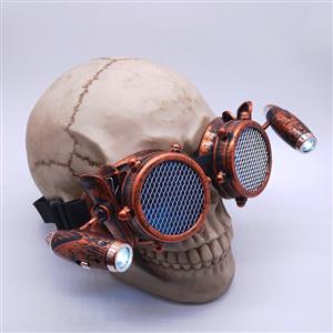 Steampunk LED Lights Net Lens Metallic Rivet Halloween Cosplay Party Goggles MS19732