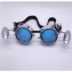 Steampunk LED Lights Net Lens Metallic Rivet Halloween Cosplay Party Goggles MS19733