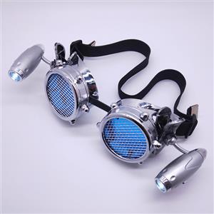 Steampunk LED Lights Net Lens Metallic Rivet Halloween Cosplay Party Goggles MS19733