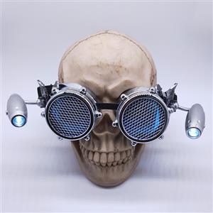 Steampunk LED Lights Net Lens Metallic Rivet Halloween Cosplay Party Goggles MS19733