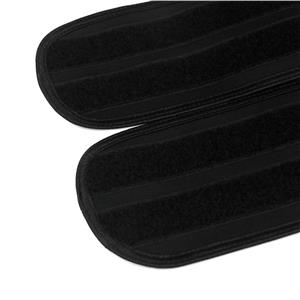 Unisex Black Neoprene Velcro Sports Waist Trimmer Workout Steel Bones Body Shaper Belt N20551