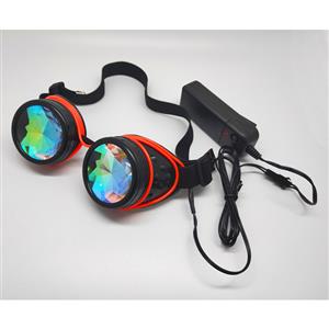 Steampunk Luminous Light Kaleidoscope Glasses Halloween Masquerade Party Goggles MS19776