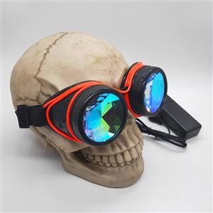 Steampunk Luminous Light Kaleidoscope Glasses Halloween Masquerade Party Goggles MS19776