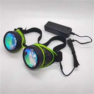 Steampunk Luminous Light Kaleidoscope Glasses Halloween Masquerade Party Goggles MS19778