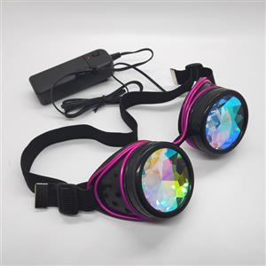Steampunk Luminous Light Kaleidoscope Glasses Halloween Masquerade Party Goggles MS19779