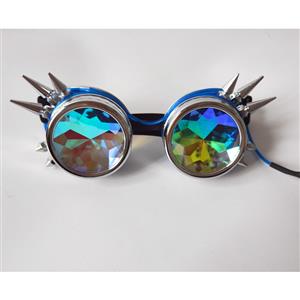 Steampunk Luminous Light Kaleidoscope Glasses Metallic Rivet Masquerade Party Goggles MS19724