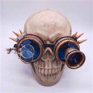 Steampunk Magnifier Rivet Glasses Halloween Masquerade Party Goggles MS19800