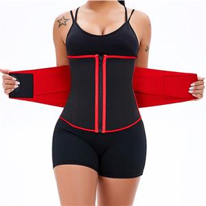 Unisex Black And Red Neoprene Waist Trainer Body Shaper Waistband N20874