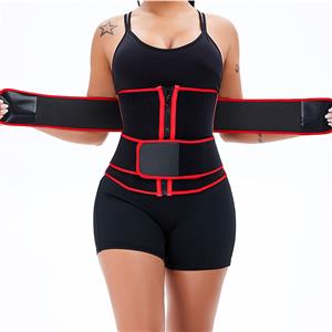 Unisex Black Neoprene Velcro Waist Trainer Body Shaper Sports Waistband N20875