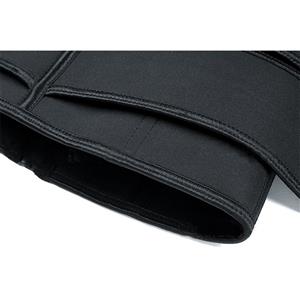 Unisex Black Neoprene Velcro Sports Waist Trimmer Bones Body Shaper Belt N20876