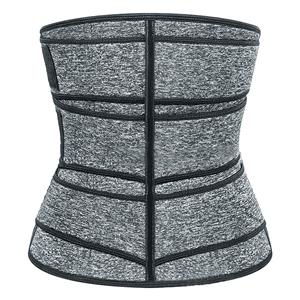 Unisex Grey Neoprene Velcro Sports Waist Trimmer Bones Body Shaper Belt N20877