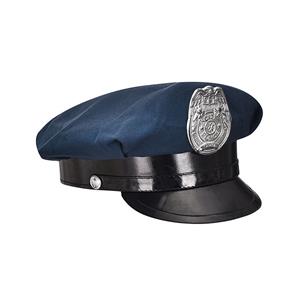 Unisex Navy-blue Police Cap Adult Roleplay Hats Costume Accessories J20864