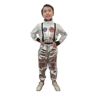 Unisex Silver One-piece Kids Astronaut Space Suit Costume Cosplay Jumpsuit N20491