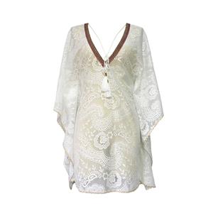 Sexy Women's V Neck See-through Floral Lace Cover Up N14147