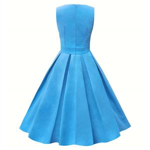 Women's V-neck High Waist Vintage Dress 1950s Retro Aline Swing Party Dresses N23486