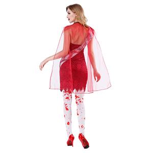 3pcs Gothic Red Ghost Sling Skirt Adult Vampire Cosplay Halloween Costume N19475