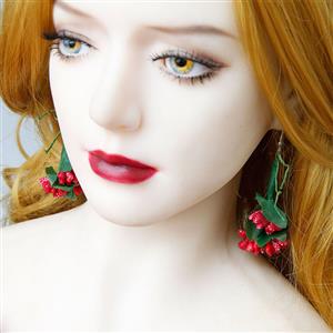 Victorian Green Vine And Red Berry Pendant Party Accessory Earrings J20108