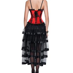 Sexy Red Victorian Corset Skirt Set N12258