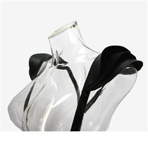 One-piece Victorian Gothic Black Matte Leather Scale Shoulder Armor Corset Accessories N20225