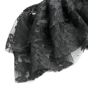 Victorian Gothic Satin Off Shoulder Floral Lace Waist Cincher Plastic Boned Overbust Corset N19389