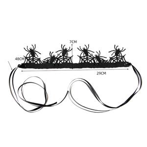 Victorian Gothic Black Spider and Web Queen Tiara Hairband Party Accessory J19682