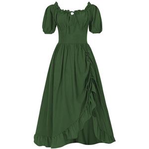 Victorian dress, Vintage dress, Medieval dress, Long dress, One shoulder dress #N23725