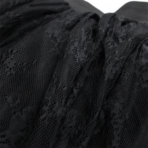 Victorian Gothic Multi-layered Sheer Mesh Outer Lace Lining Elastic High-waisted Long Skirt N19424