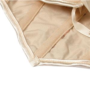 Women's Apricot Vintage Printed Lace-up 13 Plastic Boned Overbust Corset N23314