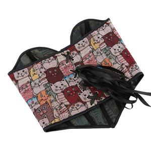 Cute Cat Color Pattern Women's Sexy Tube Top Corset N23641