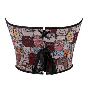 Cute Cat Color Pattern Women's Sexy Tube Top Corset N23641