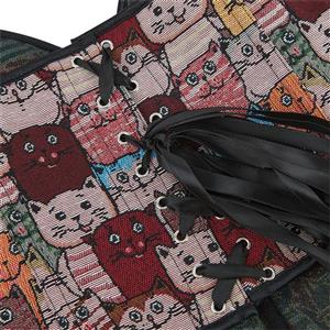 Cute Cat Color Pattern Women's Sexy Tube Top Corset N23641