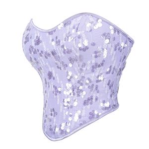 Women's New Sequin Decorated Women's Tube Top Sexy Breast Support Shaping Top N23643