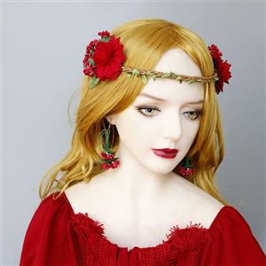 Retro Victorian Princess Flower Lolita Anime Cosplay Party Accessory Hairband J20103